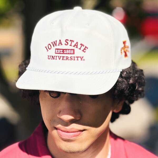 Swannies Iowa State White Brewer Adjustable Hat front